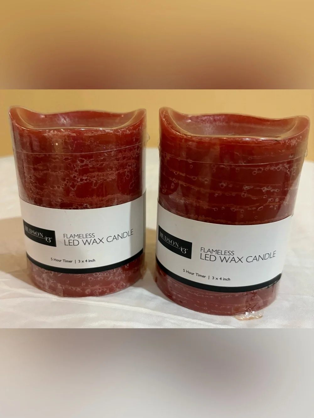 Hudson 43 Red Flameless LED Wax Candle Pair